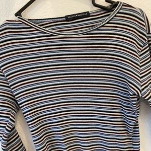 brandy melville striped henley top